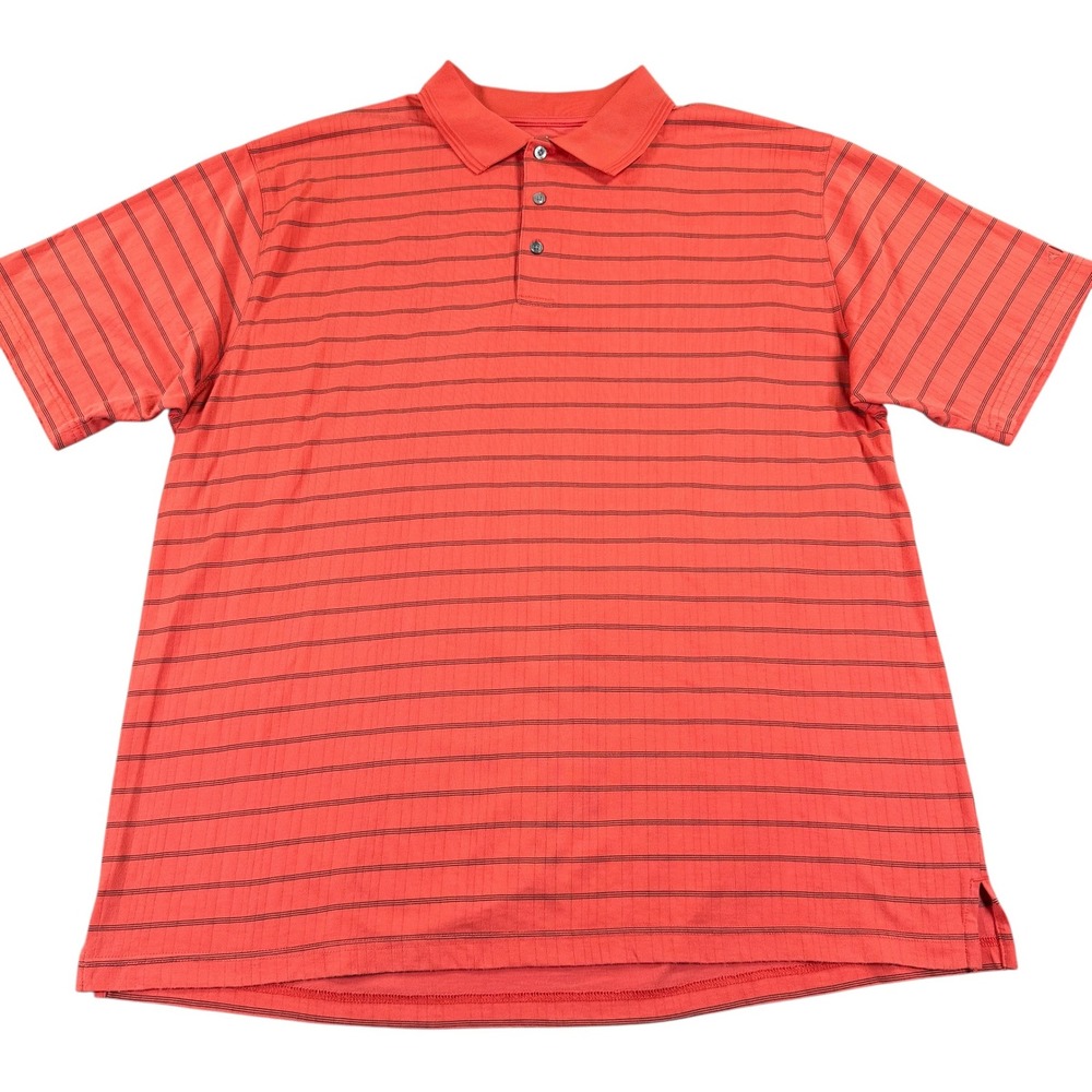 Grand Slam Golf Polo Shirt Mens XXL Red Black Striped Cotton Blend Performance